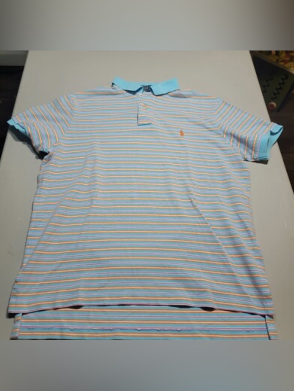 Polo by Ralph Lauren Polo Shirt Teal Pink Orange Stripes
